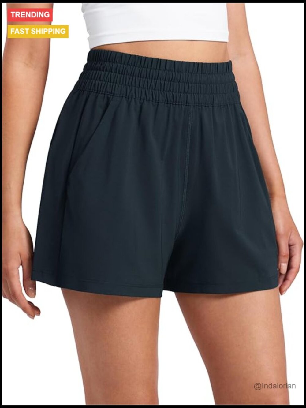 High Waisted Linerless Active Shorts 3" Inseam Polyester Blend